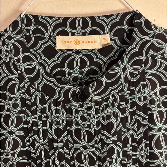 Tory Burch Massey Silk Shirt Dress Black Pompidou Tunic , Size Medium - Picture 4 of 8